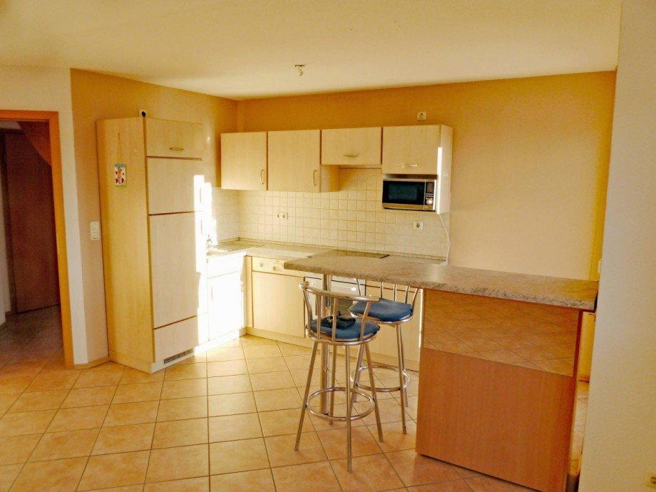 Wohnzimmer mit K�che Wohnung Zempin