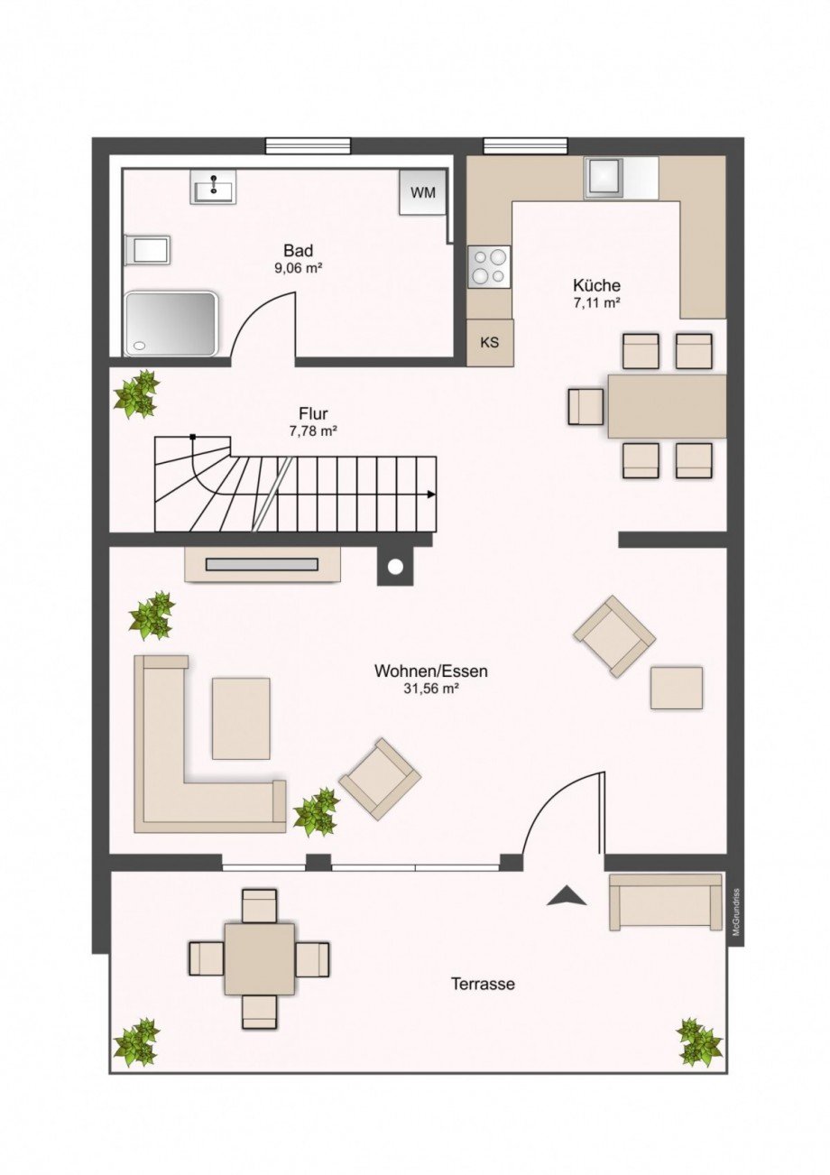 Erdgeschoss Ferienhaus Loddin