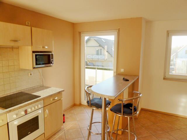 Wohnzimmer mit K�che Wohnung Zempin