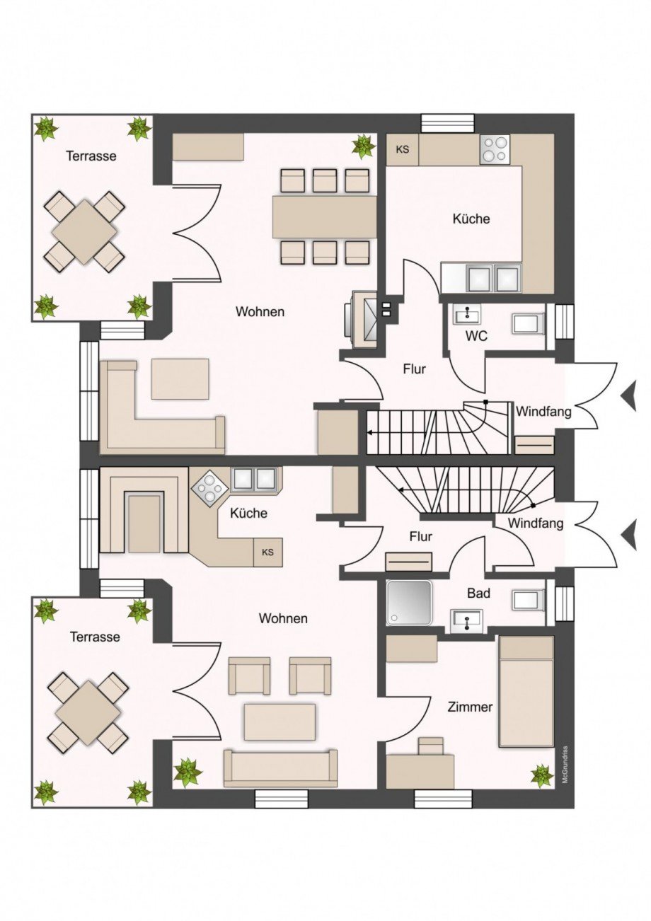 Grundriss Erdgeschoss Mehrfamilienhaus Krienke