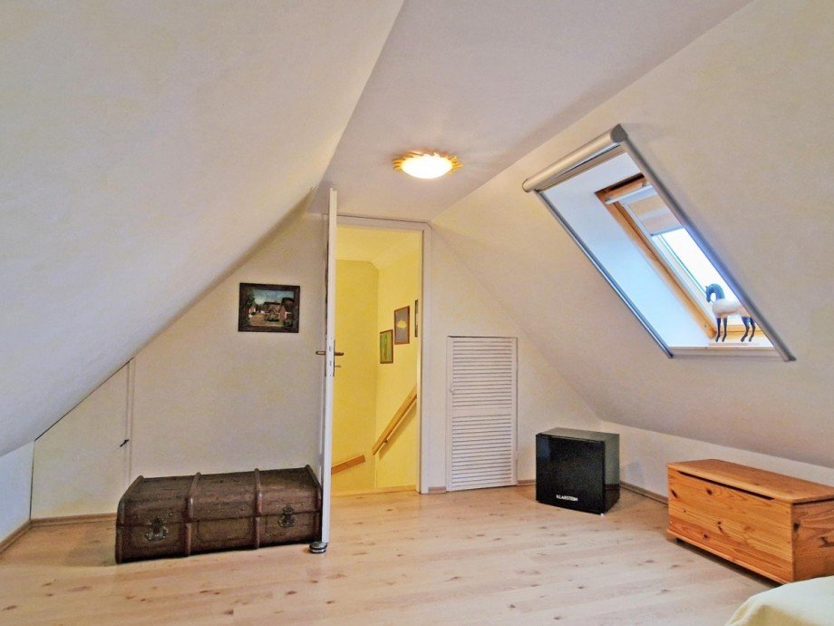 Schlafzimmer im Spitzboden Haus Zempin