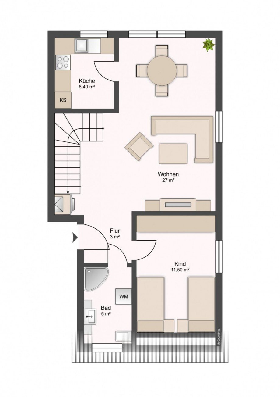 Grundriss_Maisonette-Wohnung_DG_ Wohnung Sauzin