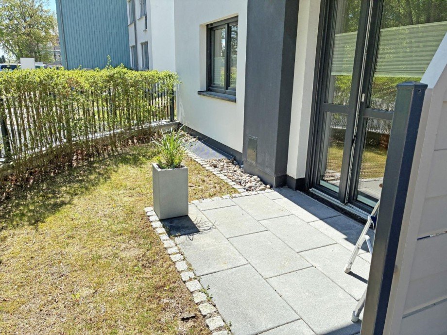 Terrasse am Schlafzimmer Wohnung Zinnowitz