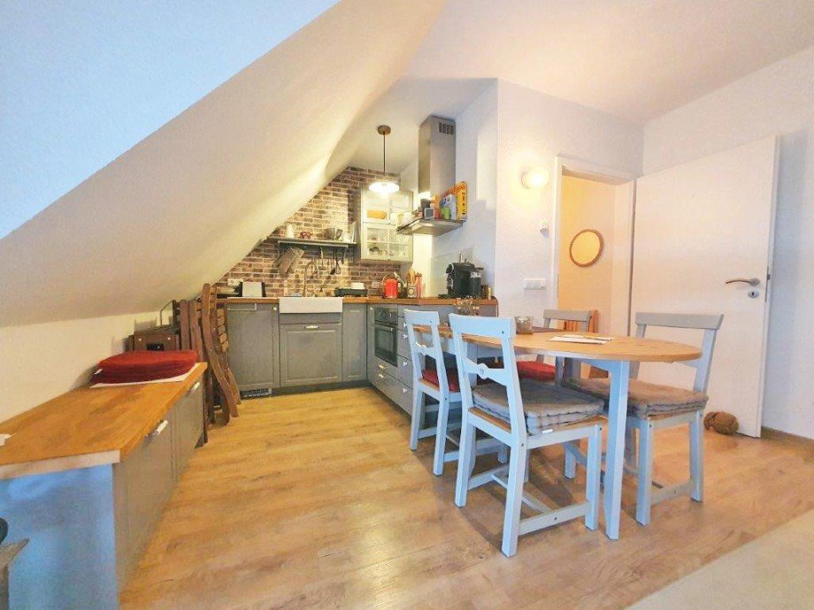 Wohnzimmer mit K�che Wohnung Trassenheide