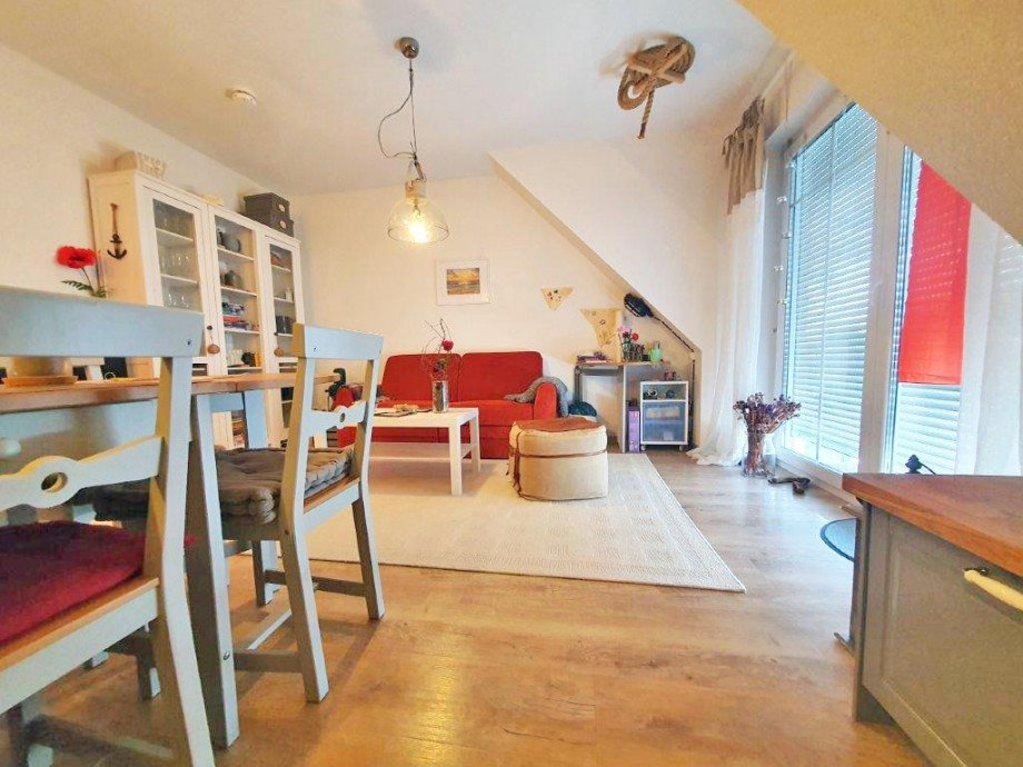 Wohnzimmer mit K�che Wohnung Trassenheide