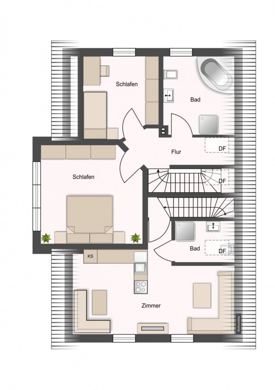 Grundriss Dachgeschoss Mehrfamilienhaus Krienke