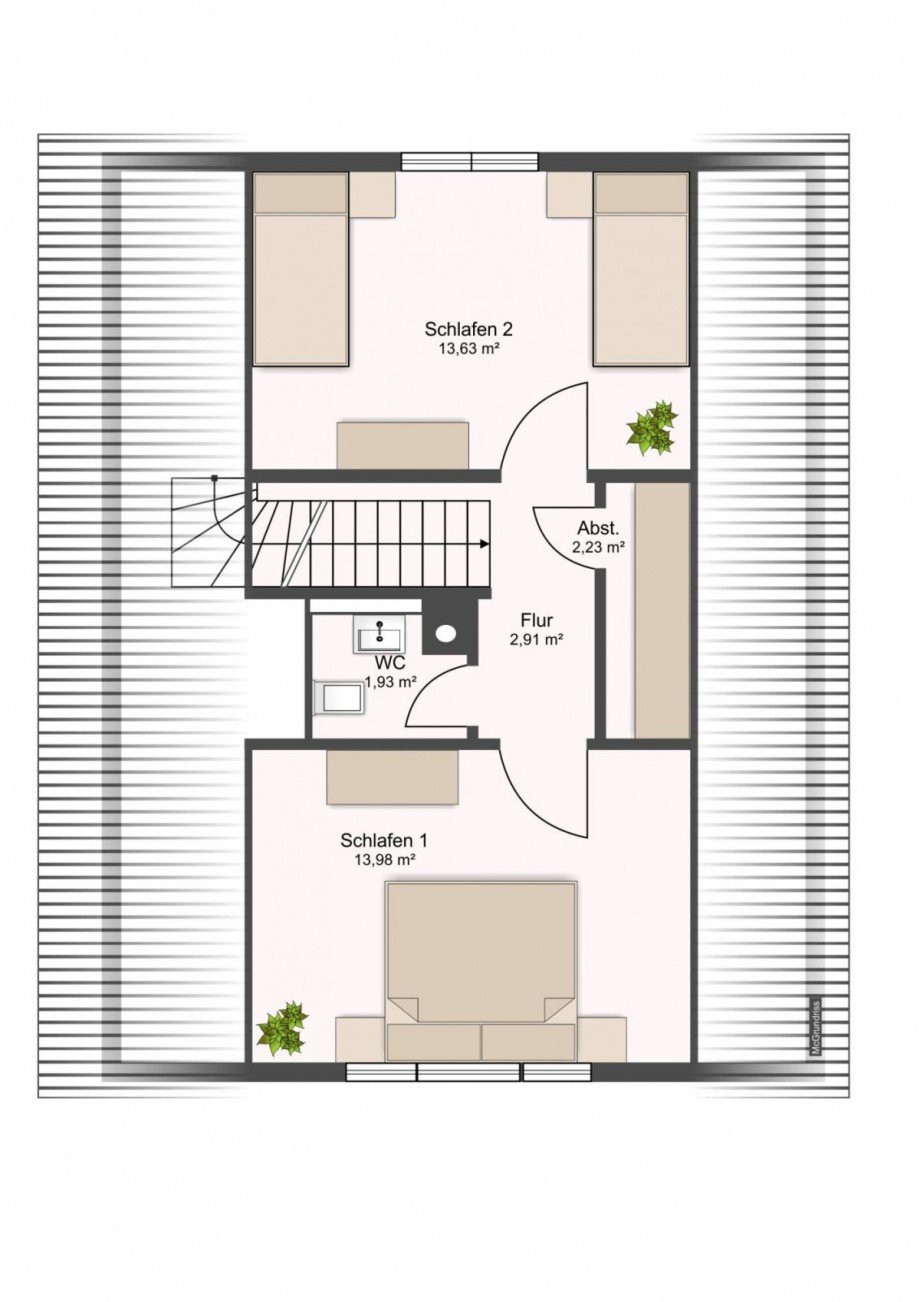 Dachgeschoss Ferienhaus Loddin