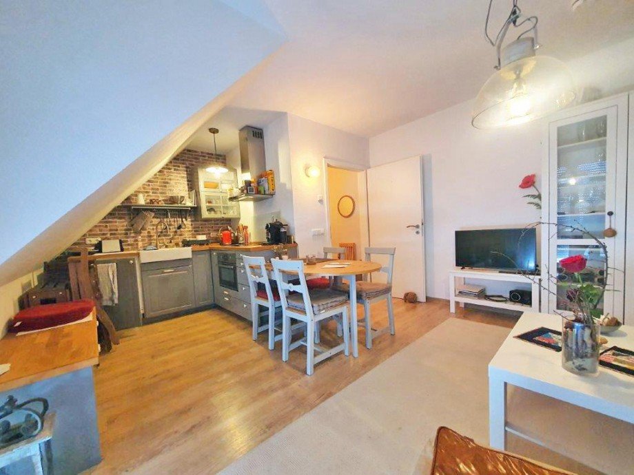 Wohnzimmer mit K�che Wohnung Trassenheide