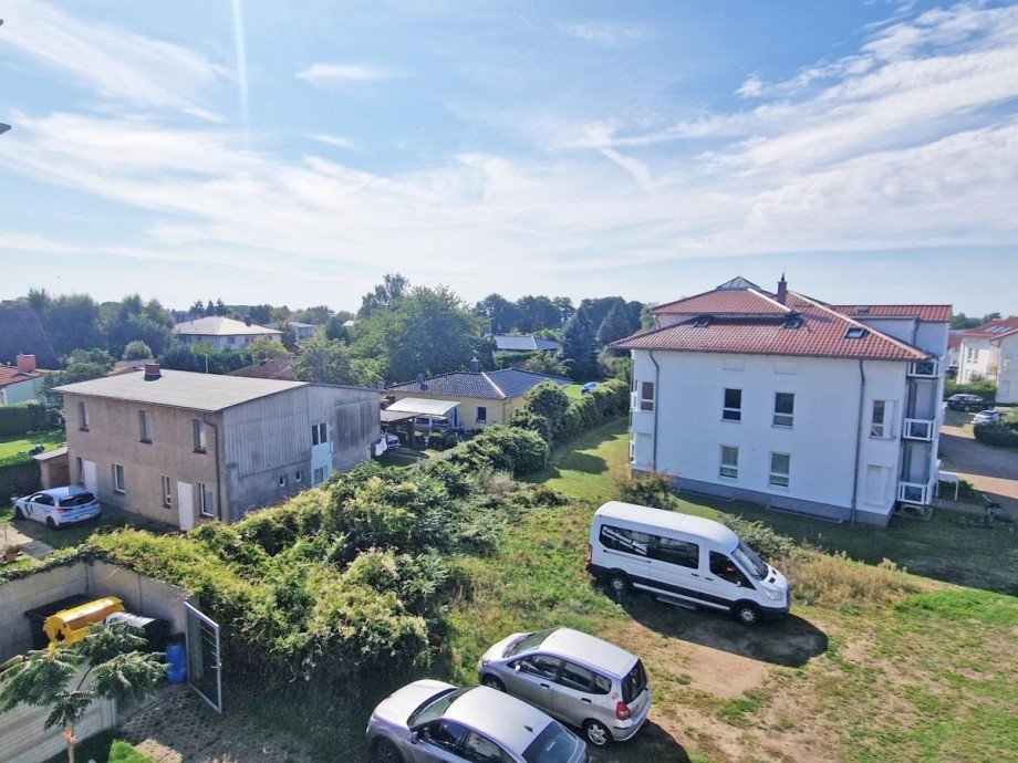 Ausblick vom Balkon Wohnzimmer Wohnung Koserow